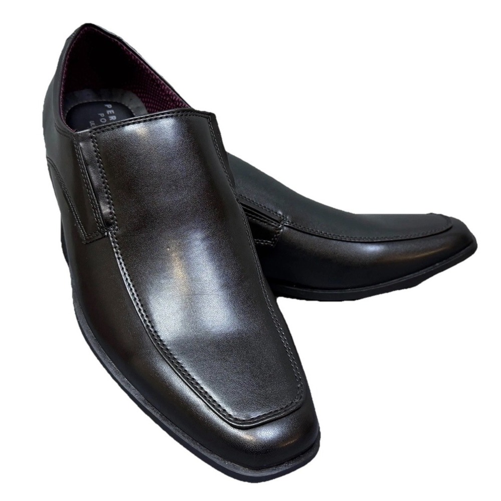 Men Size 8.5M Perry Ellis Portfolio Shoes Black Ultra Foam Pablo Slip On Loafers